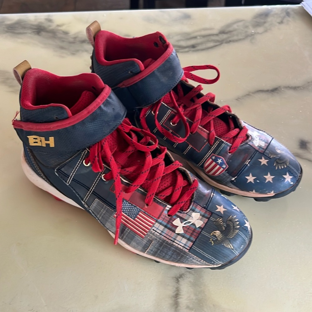Under Armour USA American Flag Bryce Harper 6Y Youth Baseball Cleats